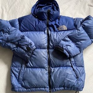 NORTH FACE BLUE ECO NUPTSE JACKET SMALL